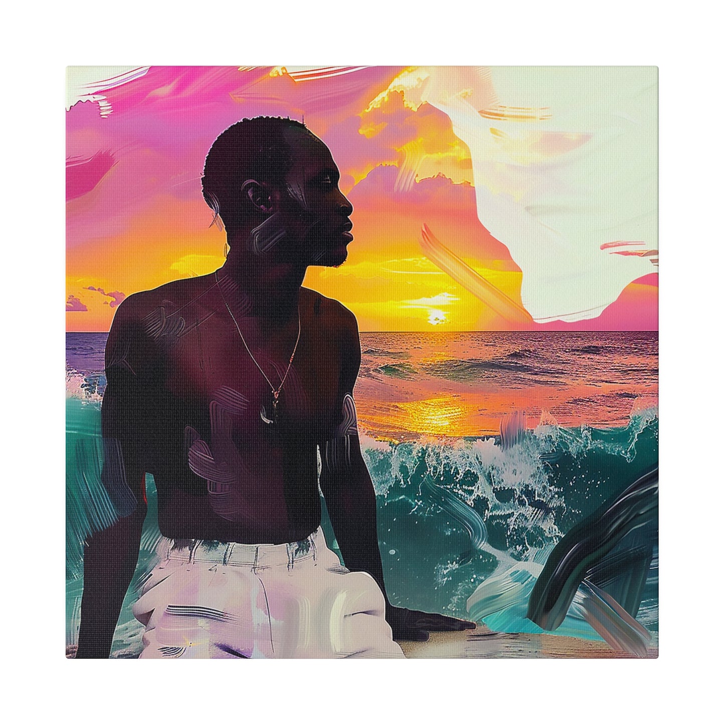 Out At Sea African American Canvas Art
