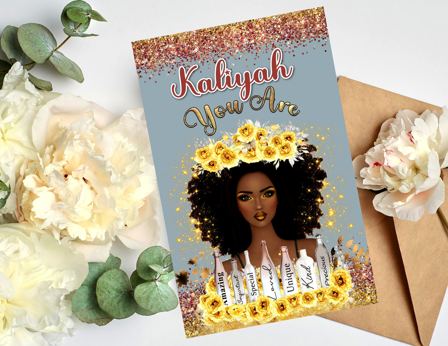 Personalized All Occasion, Black Greeting Cards