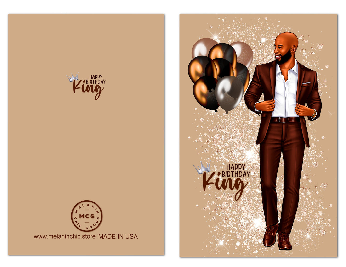 Happy Birthday Card for Men, Black Greeting Cards