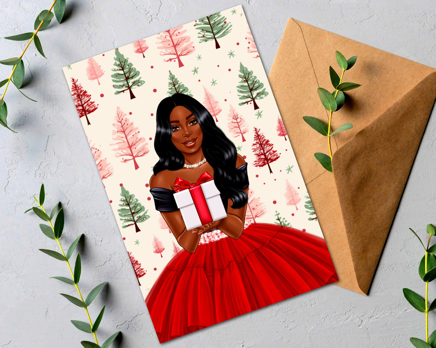 6 Count - Black Christmas Cards