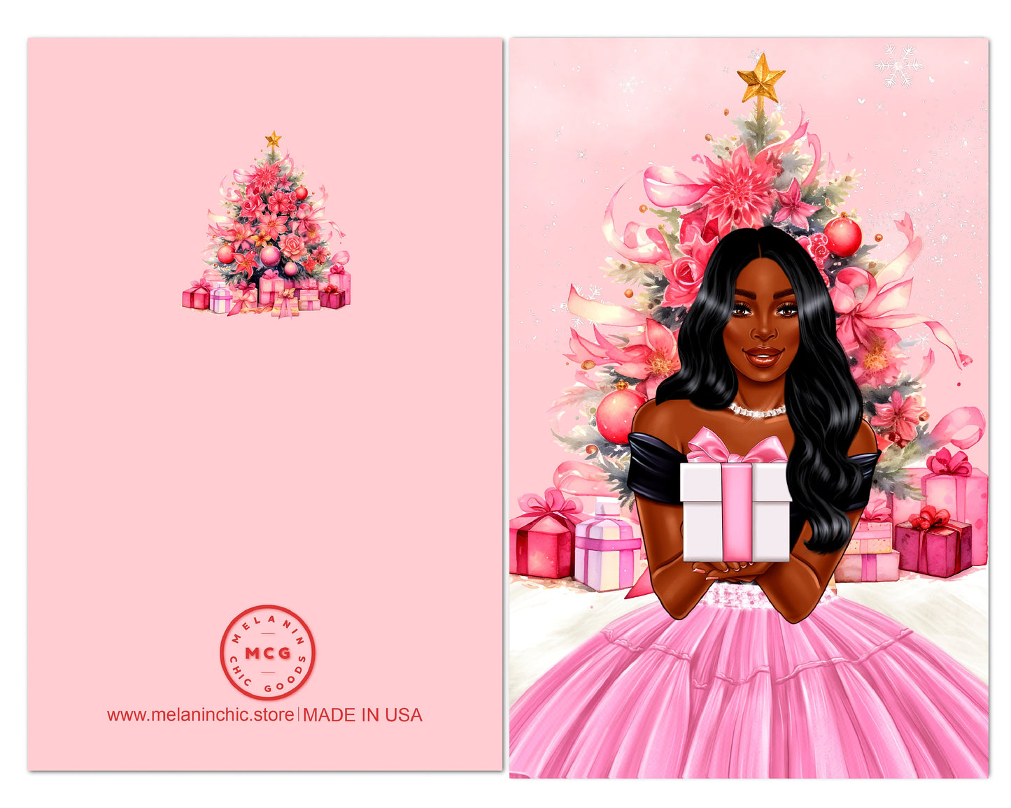 6 Count - Black Christmas Cards