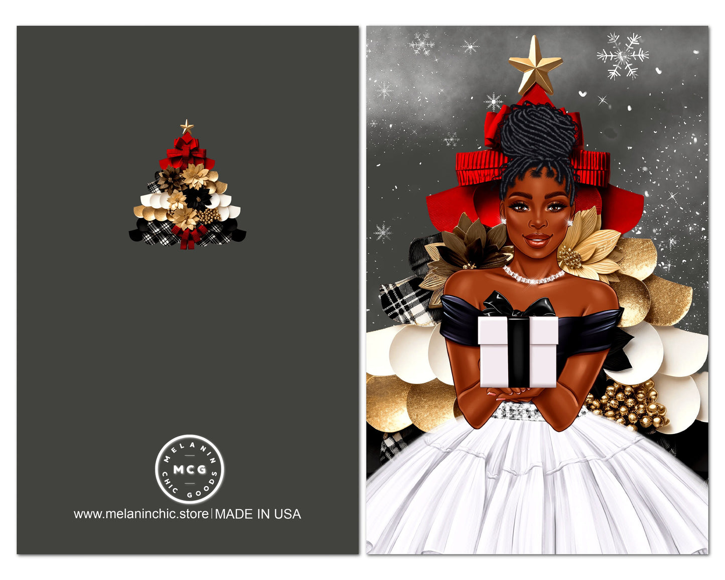6 Count - Black Christmas Cards